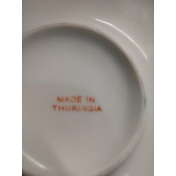 Alphabet-Themed Ceramic Dish Made In Thuringia Vintage White Bowl With Red Lette - Picture 4 of 7